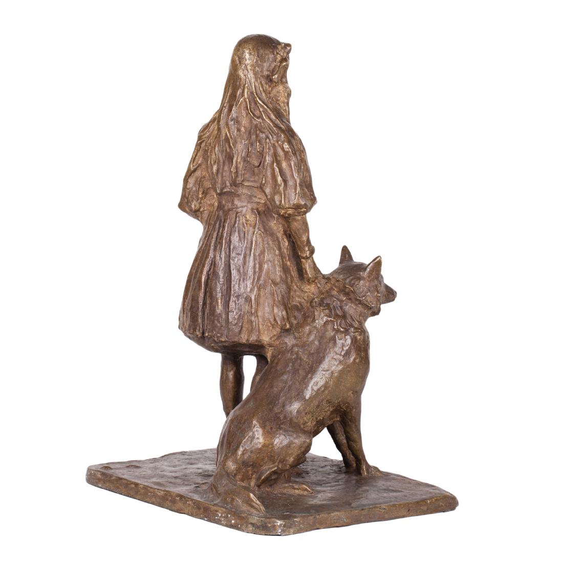 Russian bronze "Girl with a dog" by P.Troubetskoy — image 4