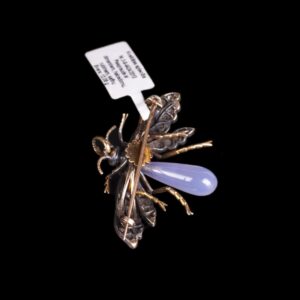 Russian Imperial time gold brooch with dragonfly shape — image 4