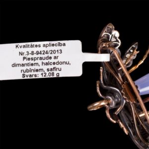 Russian Imperial time gold brooch with dragonfly shape — image 5