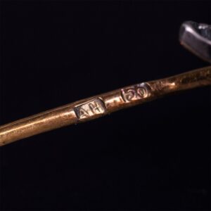 Russian Imperial time gold brooch with dragonfly shape — image 6
