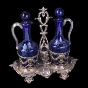 Antique French silver cruet stand — image 1