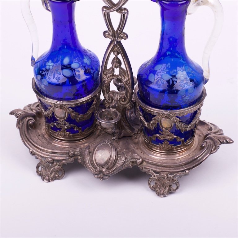 Antique French silver cruet stand — image 2