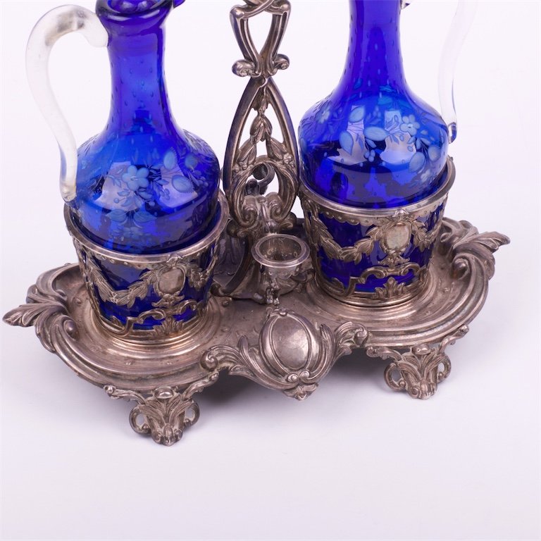 Antique French silver cruet stand — image 3