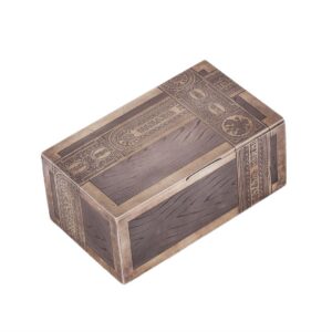 Russian engraved silver cigar box, M. Isakov — image 1