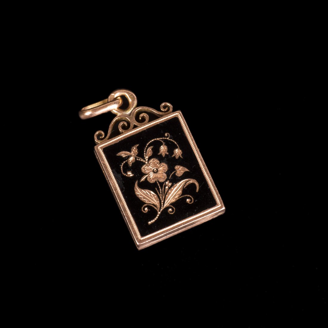 Russian imperial time gold pendant with enamel for — image 1