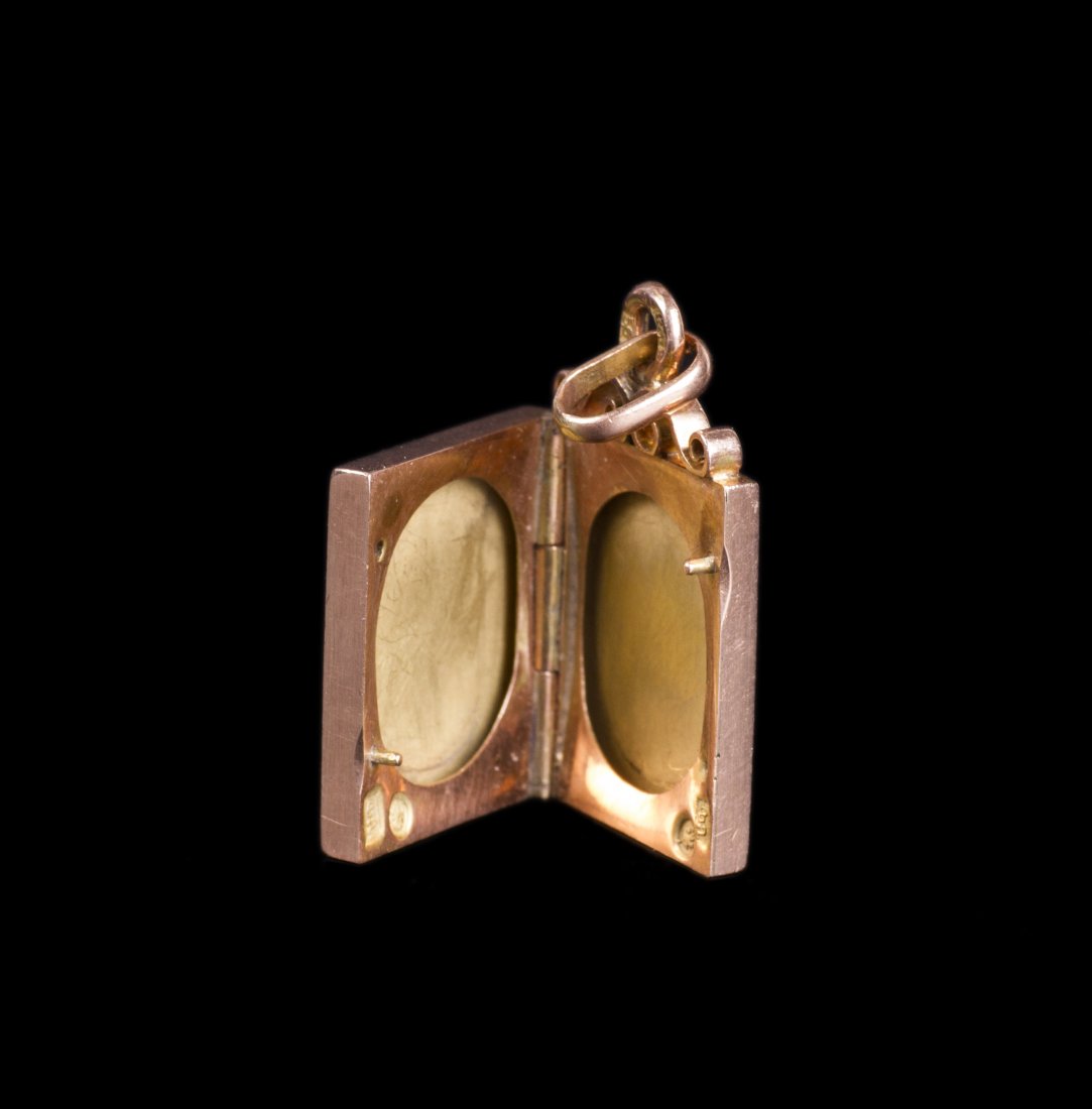 Russian imperial time gold pendant with enamel for — image 4