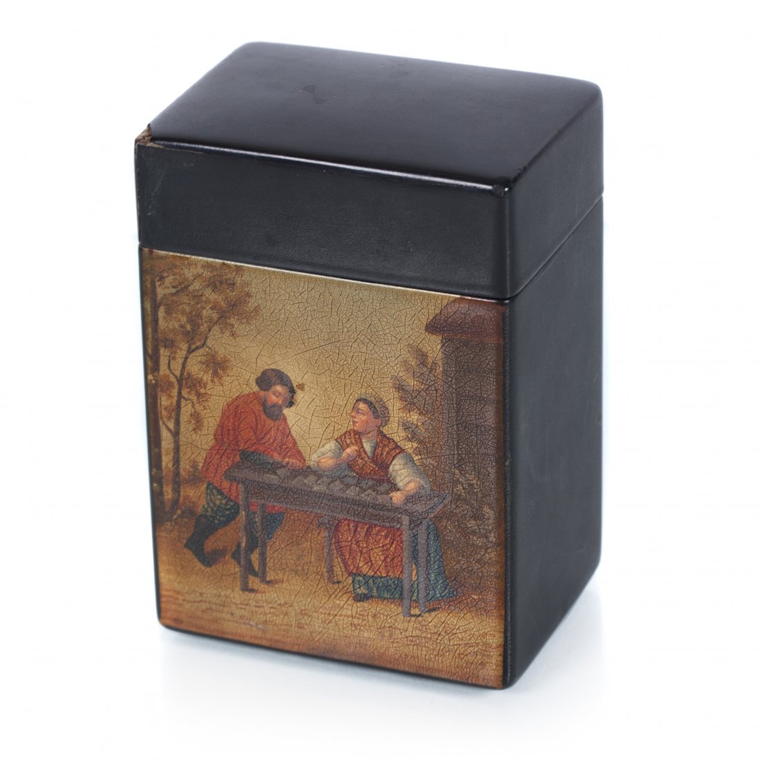 Russian lacquer box for playing cards. Workshop of — image 1