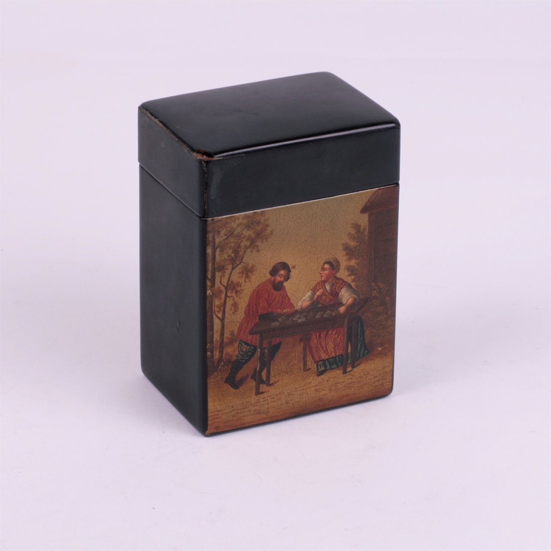 Russian lacquer box for playing cards. Workshop of — image 2