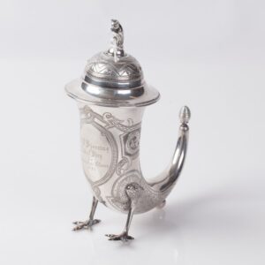 Silver goblet in shape of horn. — image 1