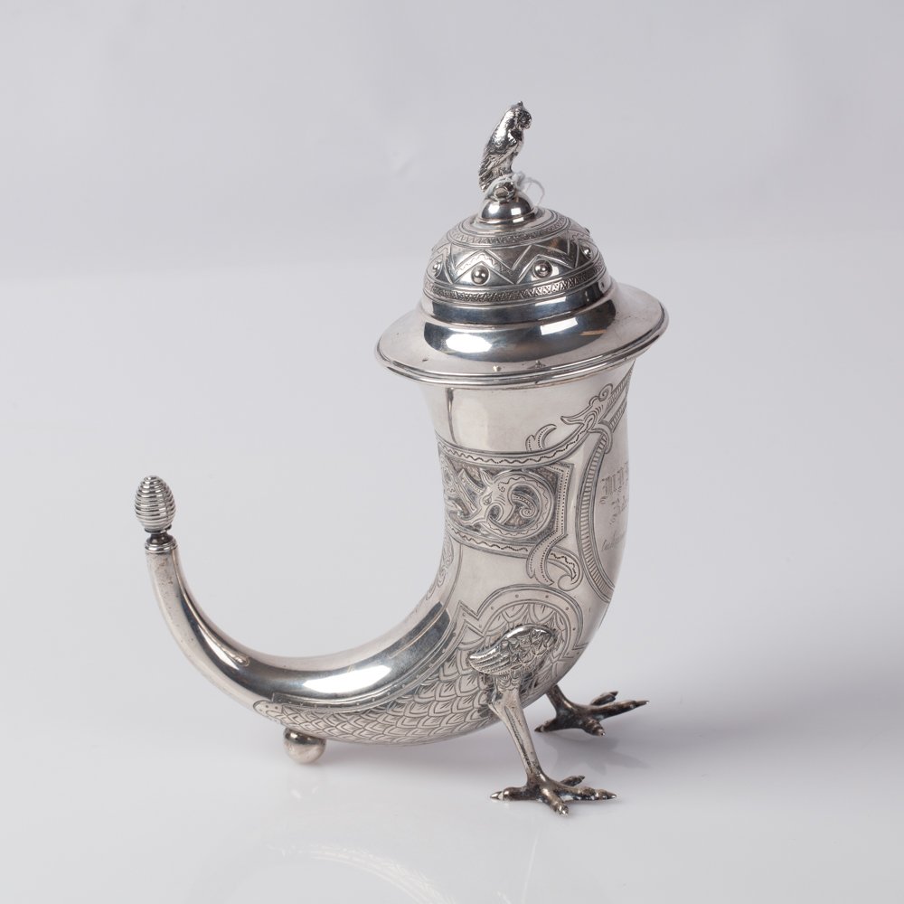 Silver goblet in shape of horn. — image 2