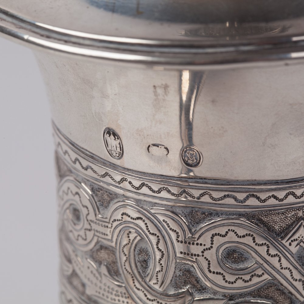 Silver goblet in shape of horn. — image 4