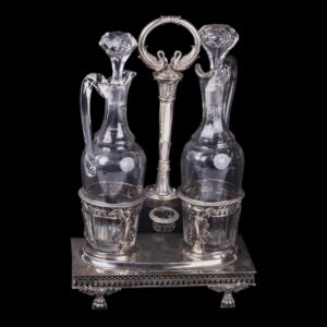 Antique French silver cruet stand — image 1