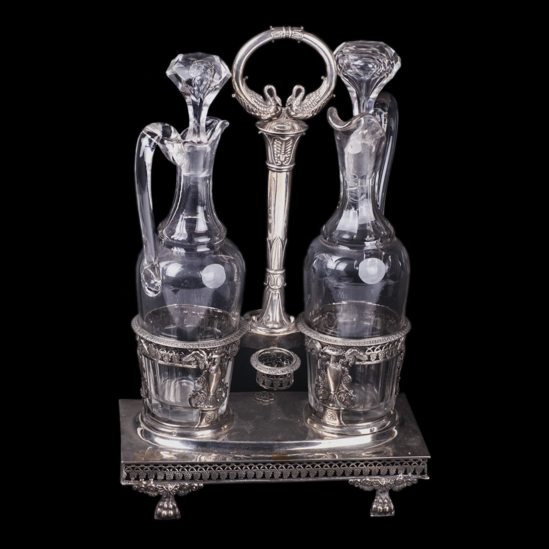 Antique French silver cruet stand — image 1
