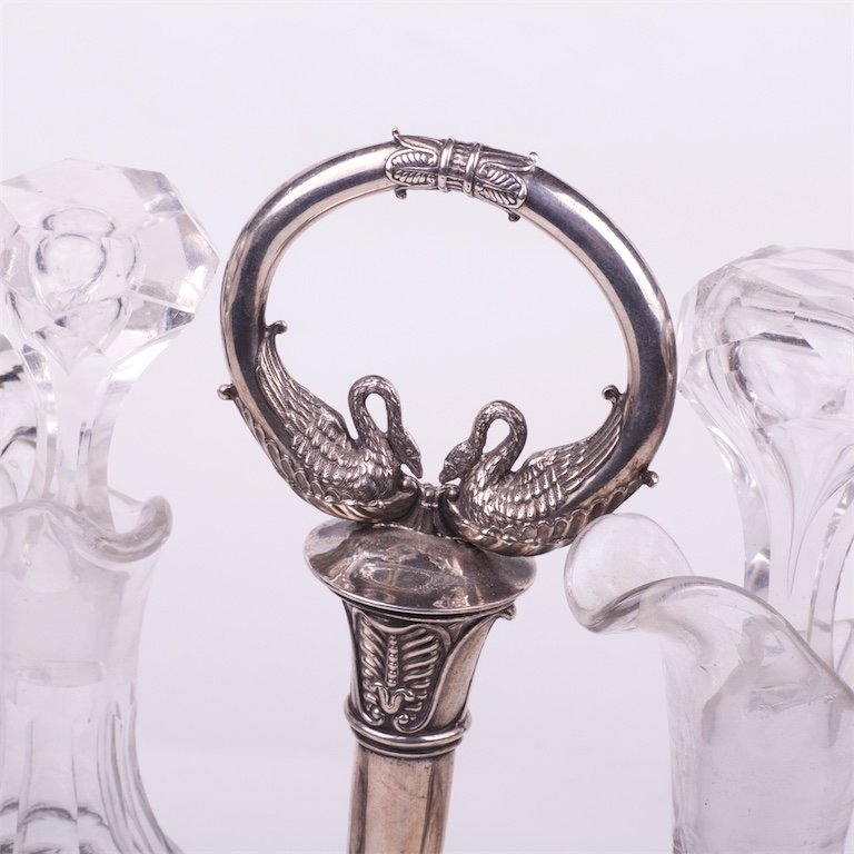 Antique French silver cruet stand — image 2