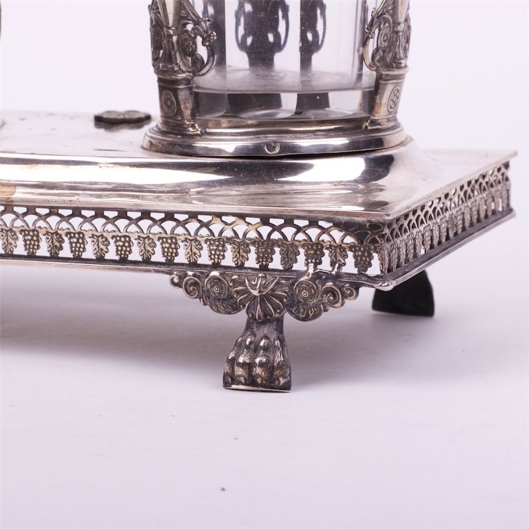 Antique French silver cruet stand — image 3