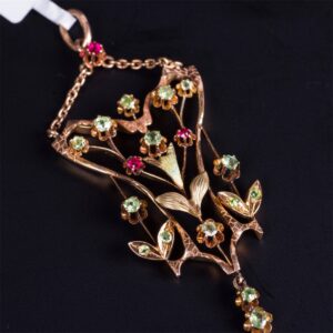 Imperial time enamel gold pendant with rubies, — image 2
