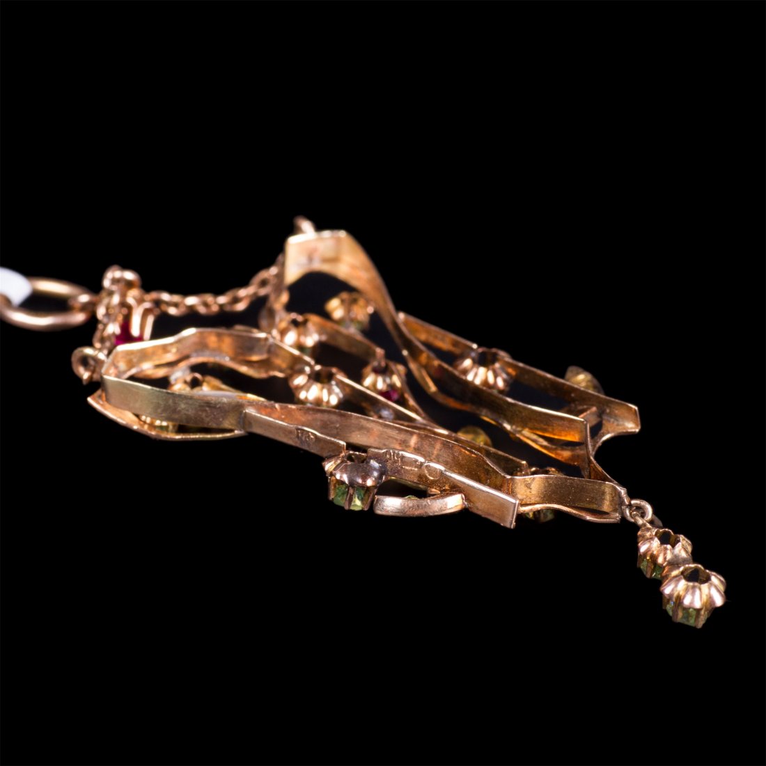 Imperial time enamel gold pendant with rubies, — image 4