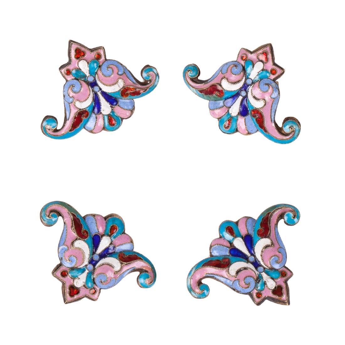 Russian silver and en plein enamel riza angles — image 1