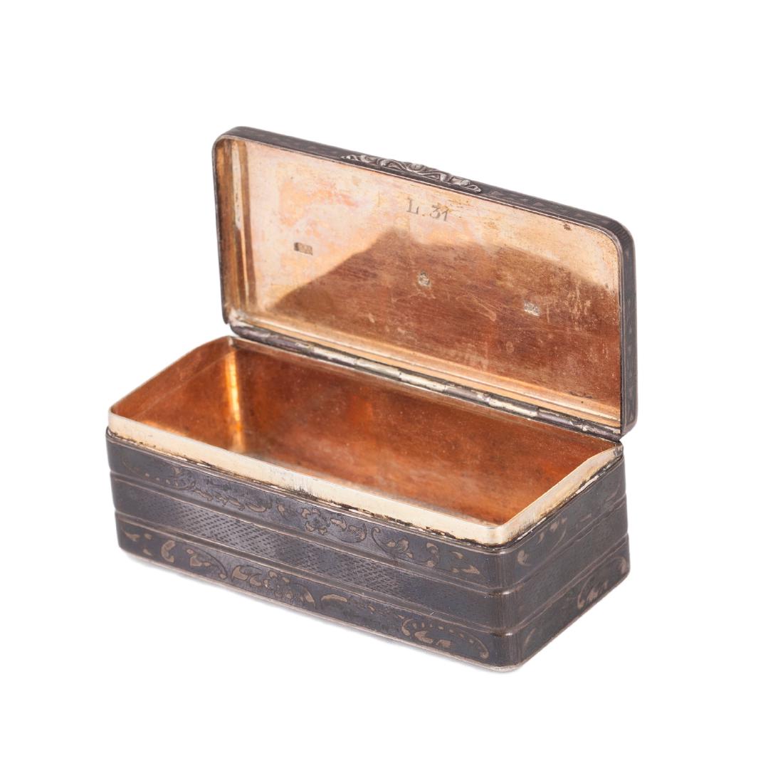 Russian silver niello snuff box, N.Mikhailov — image 3