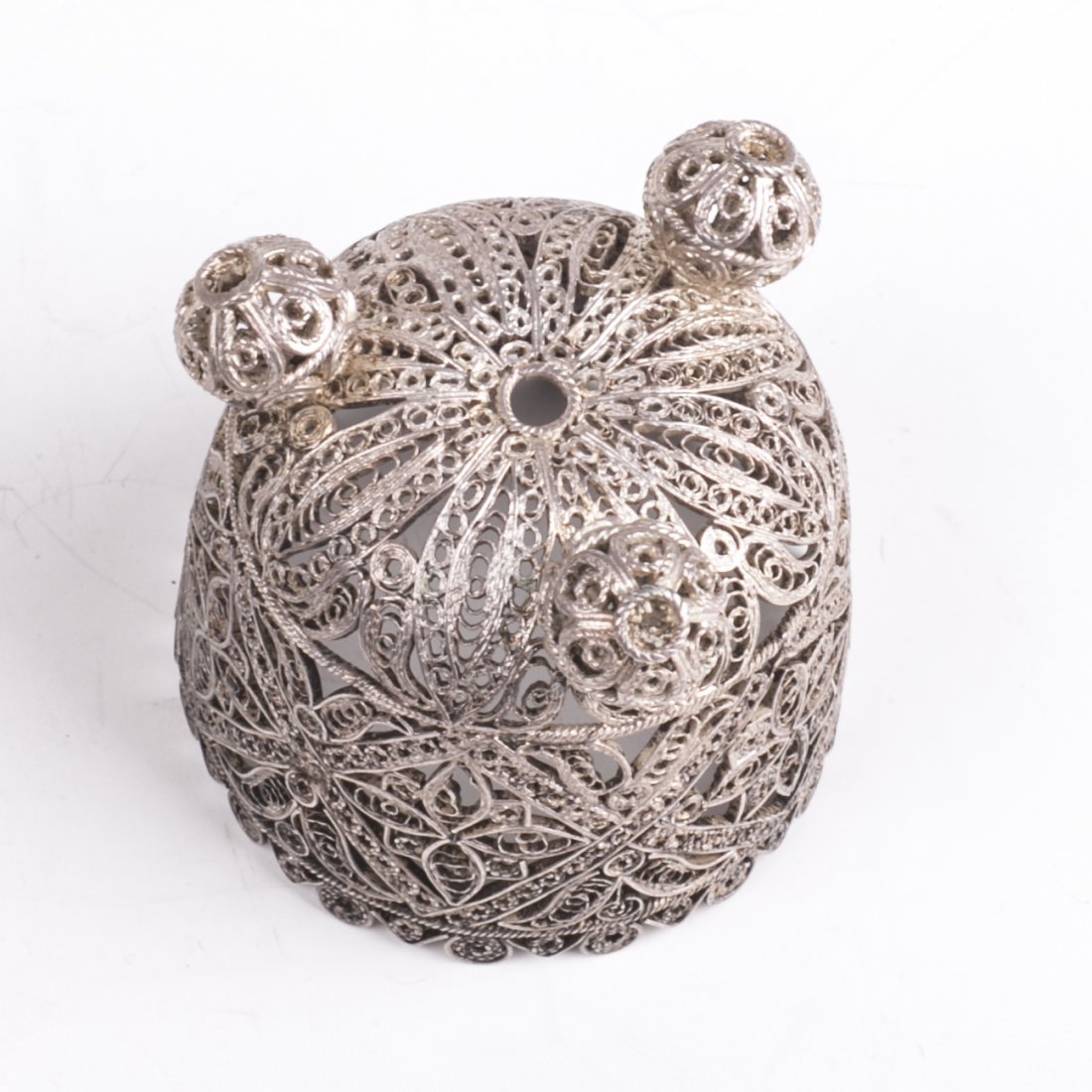 Antique filigree silver stand for egg — image 3