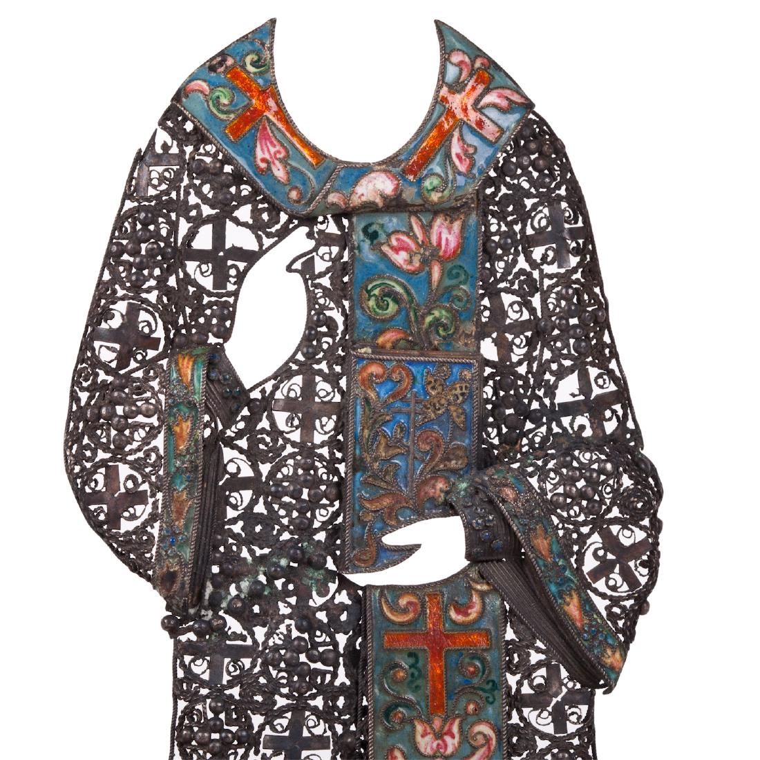 Russian filigree and en plein enamel riza dress — image 3