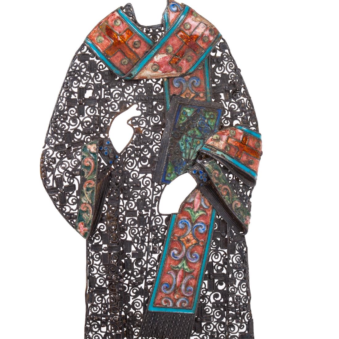 Russian filigree and en plein enamel riza dress — image 4