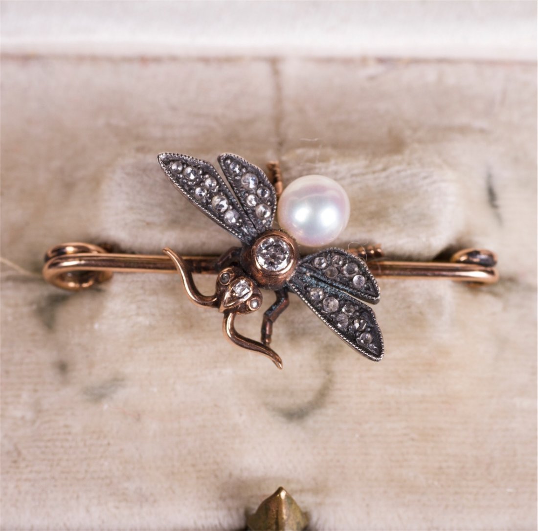 Russian Imperial time gold brooch in the shape of fly — image 3