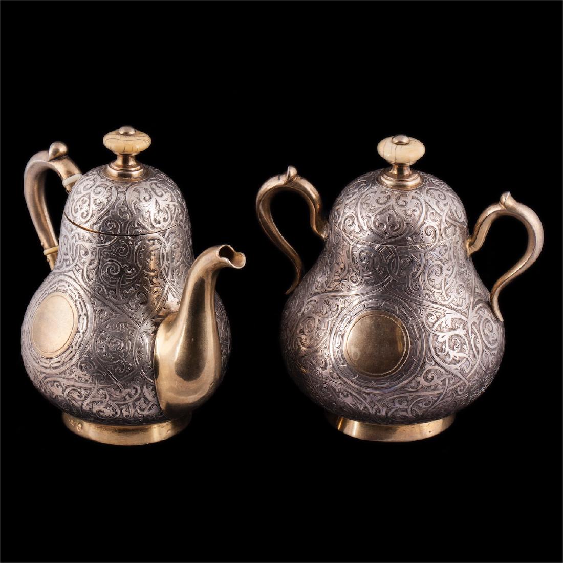 Russian silver-gilt coffee set — image 1