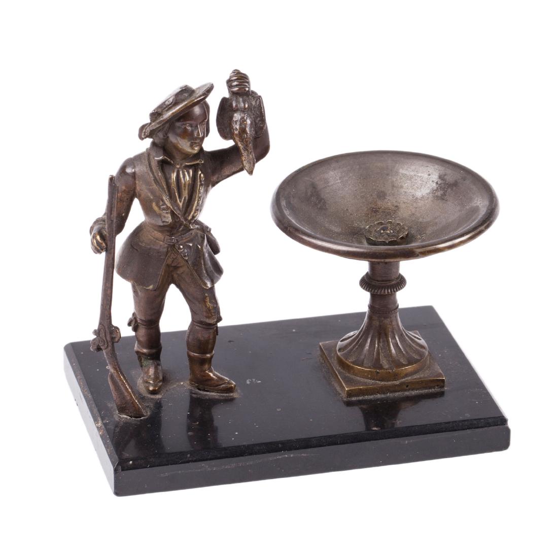 Table bronze with hunting scence — image 1