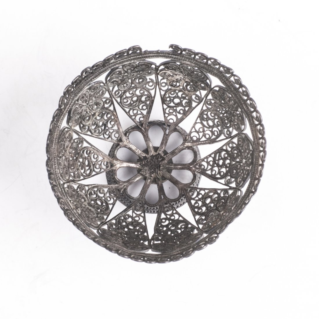 Antique filigree silver stand for egg — image 2