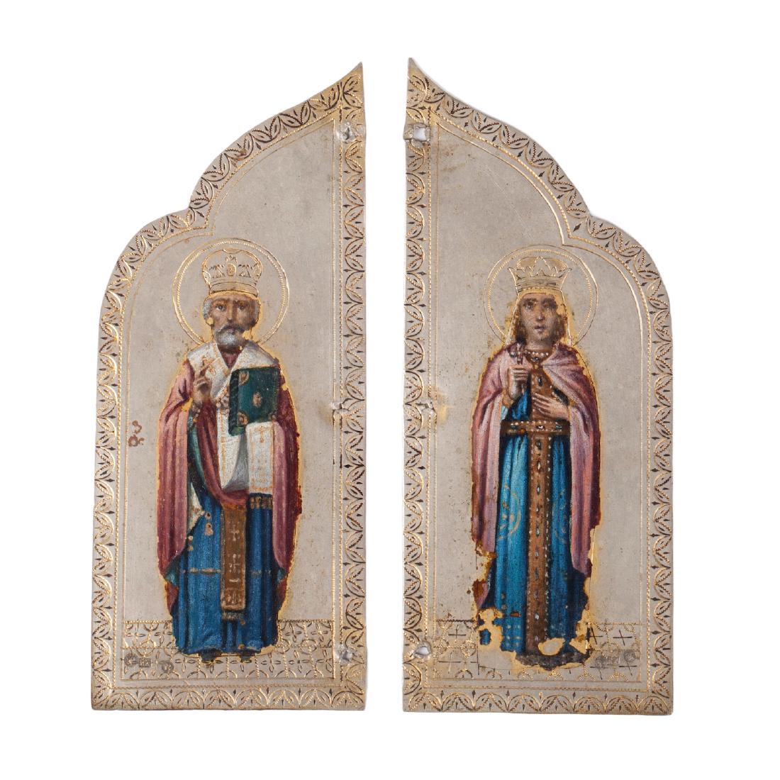Russian silver-gilt triptych elements — image 1