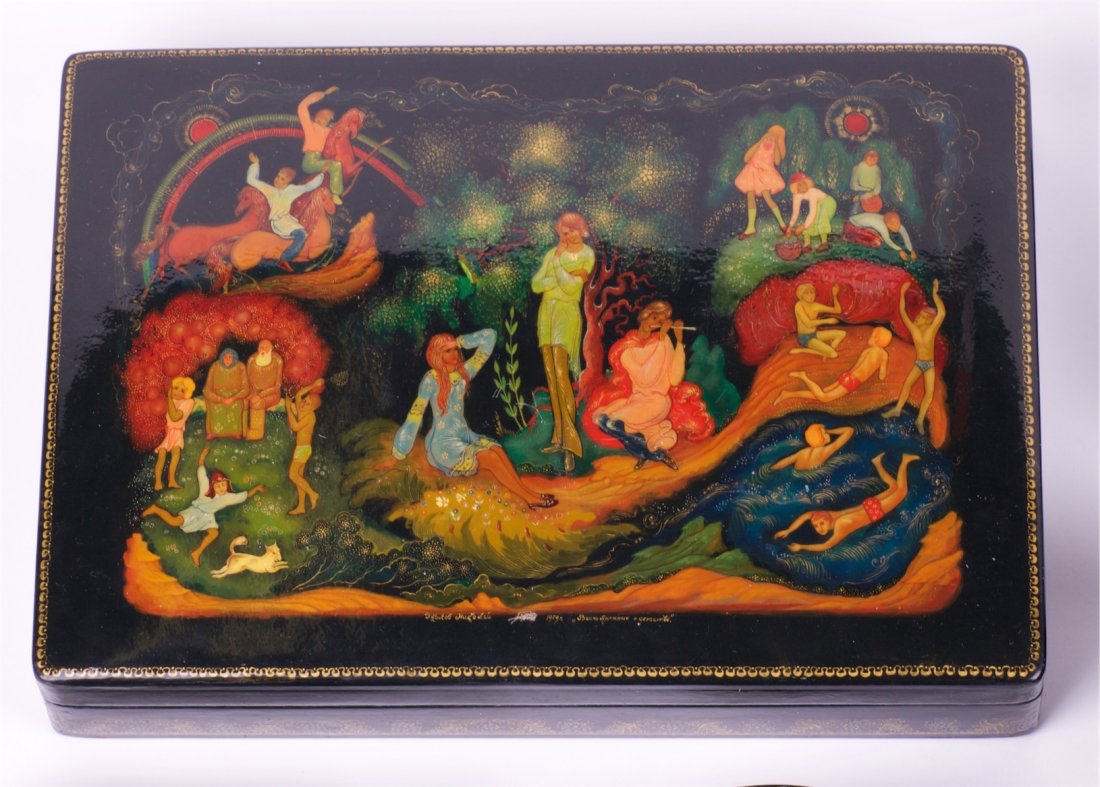Set of 6 soviet lacquer boxes. Palekh, Fedoskino. — image 2