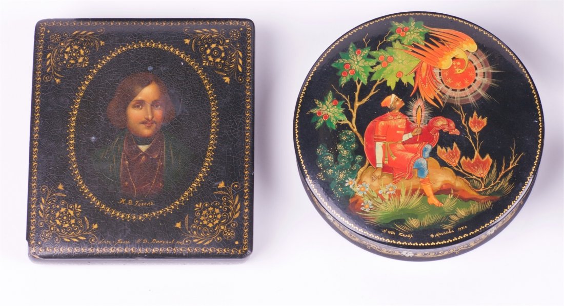 Set of 6 soviet lacquer boxes. Palekh, Fedoskino. — image 3