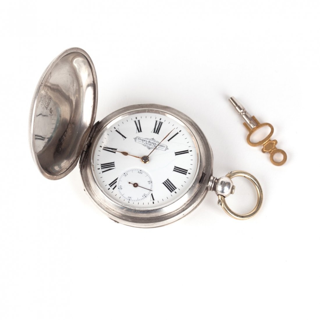 Silver pocket watch George Favre Jacot (Zenith). — image 1