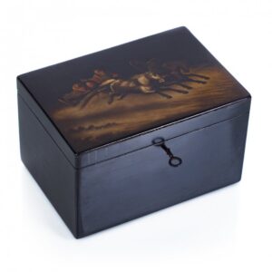 Russian lacquer casket "Winter troyka". — image 1