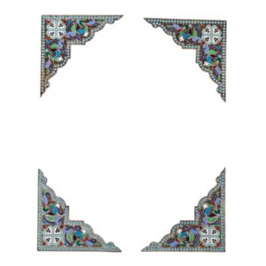 Russian brass and enamel icon riza angles — image 1