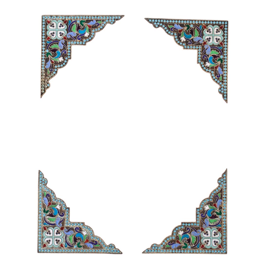 Russian brass and enamel icon riza angles — image 1