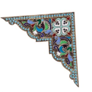 Russian brass and enamel icon riza angles — image 2