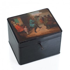 Russian lacquer casket "Village dancing". — image 1
