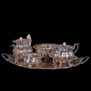 Russian silver-gilt tea service of 5 pieces — image 1
