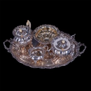 Russian silver-gilt tea service of 5 pieces — image 2