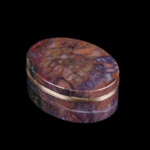 Antique French jasper box with a gold mounted — image 1