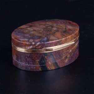 Antique French jasper box with a gold mounted — image 2
