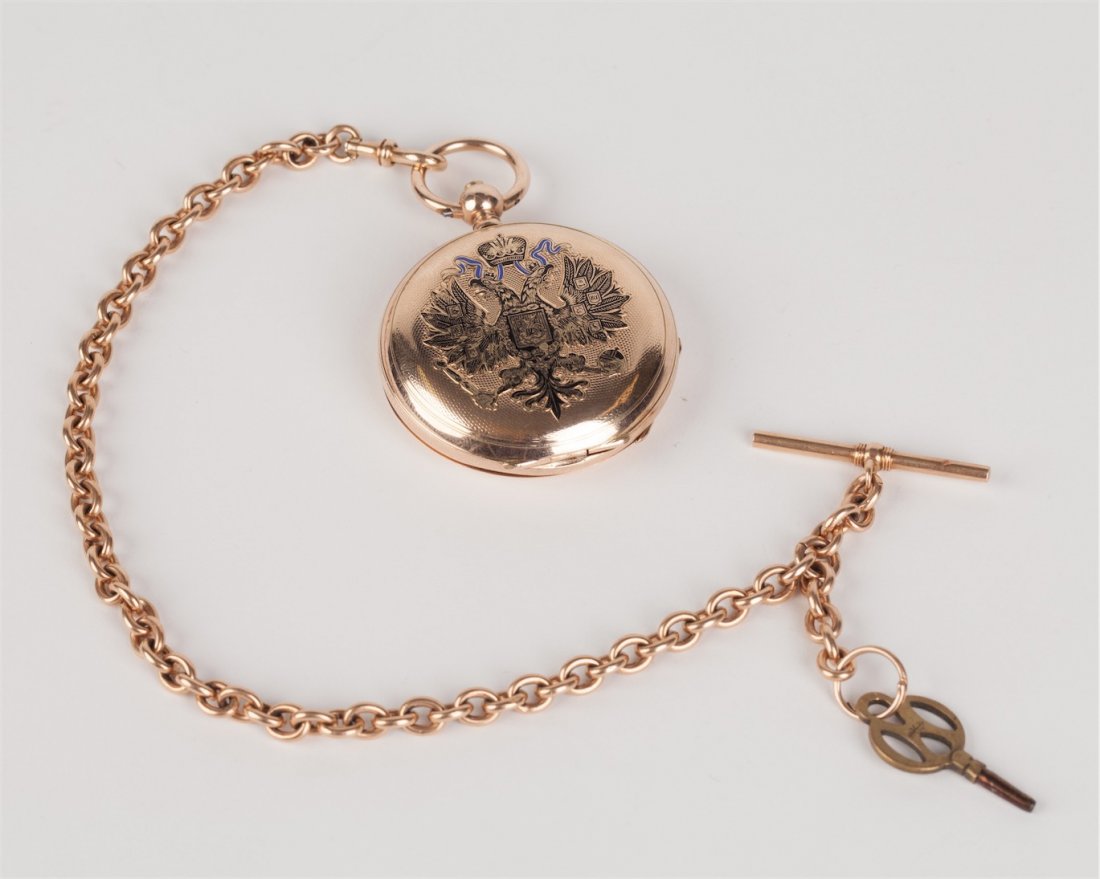 Imperial Russian Presentation Pocket watch in Gold. — image 1