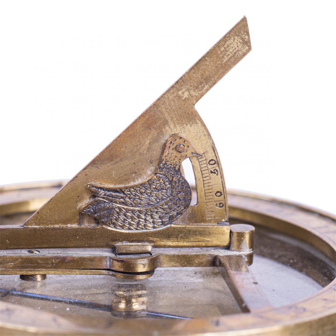 Russian presentation engraved brass travel compass — image 2