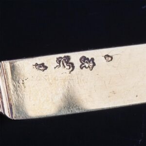 18K gold paper knife with colour enamel in a leather — image 6