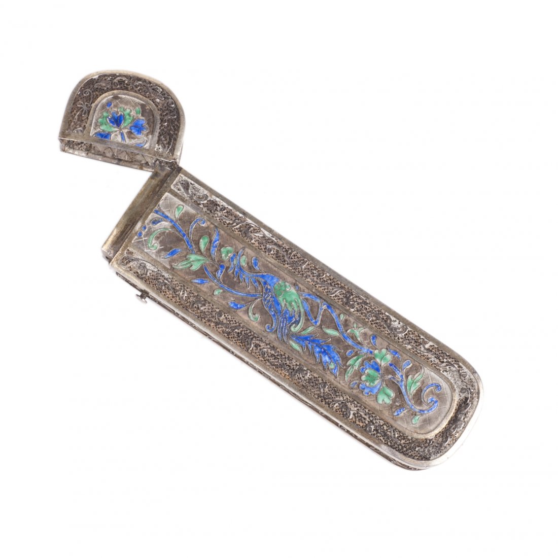 Antique silver filigree case for cigars — image 1