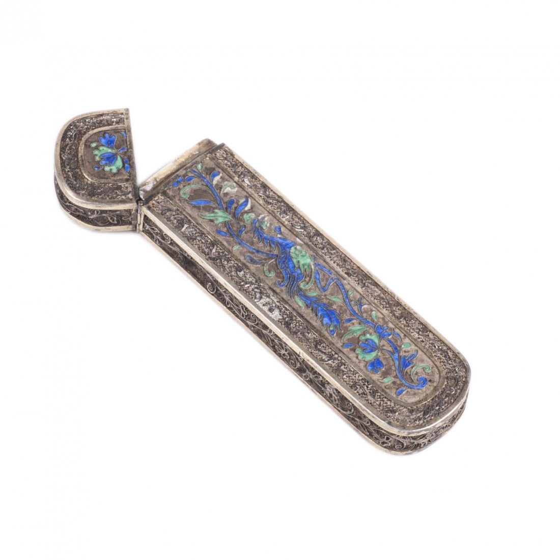 Antique silver filigree case for cigars — image 2