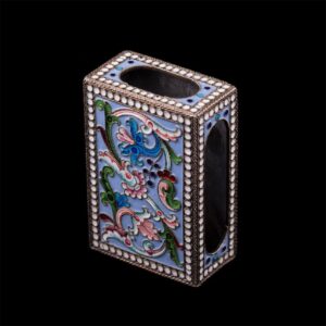 Russian silver and enamel matchbox — image 1