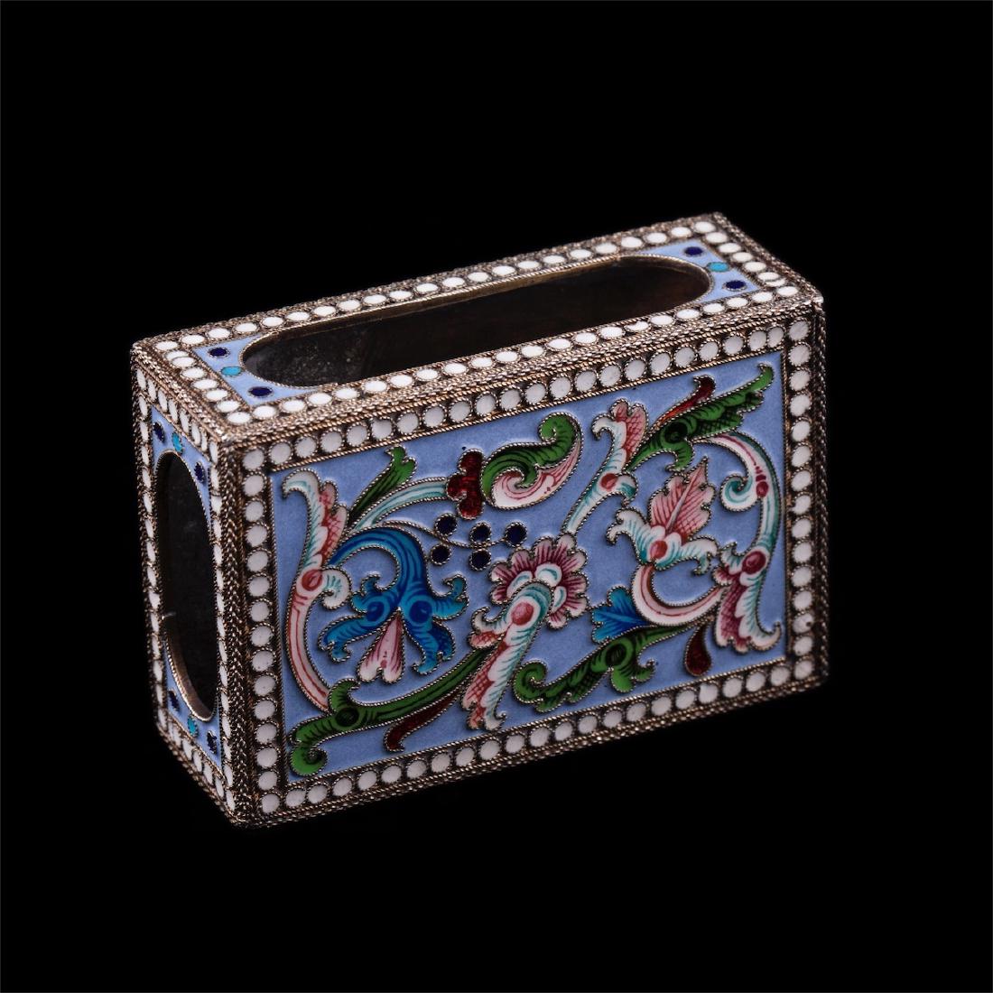 Russian silver and enamel matchbox — image 2